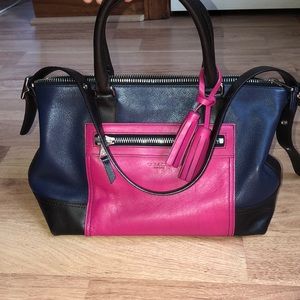 Pink, Navy and Black Coach Handbag